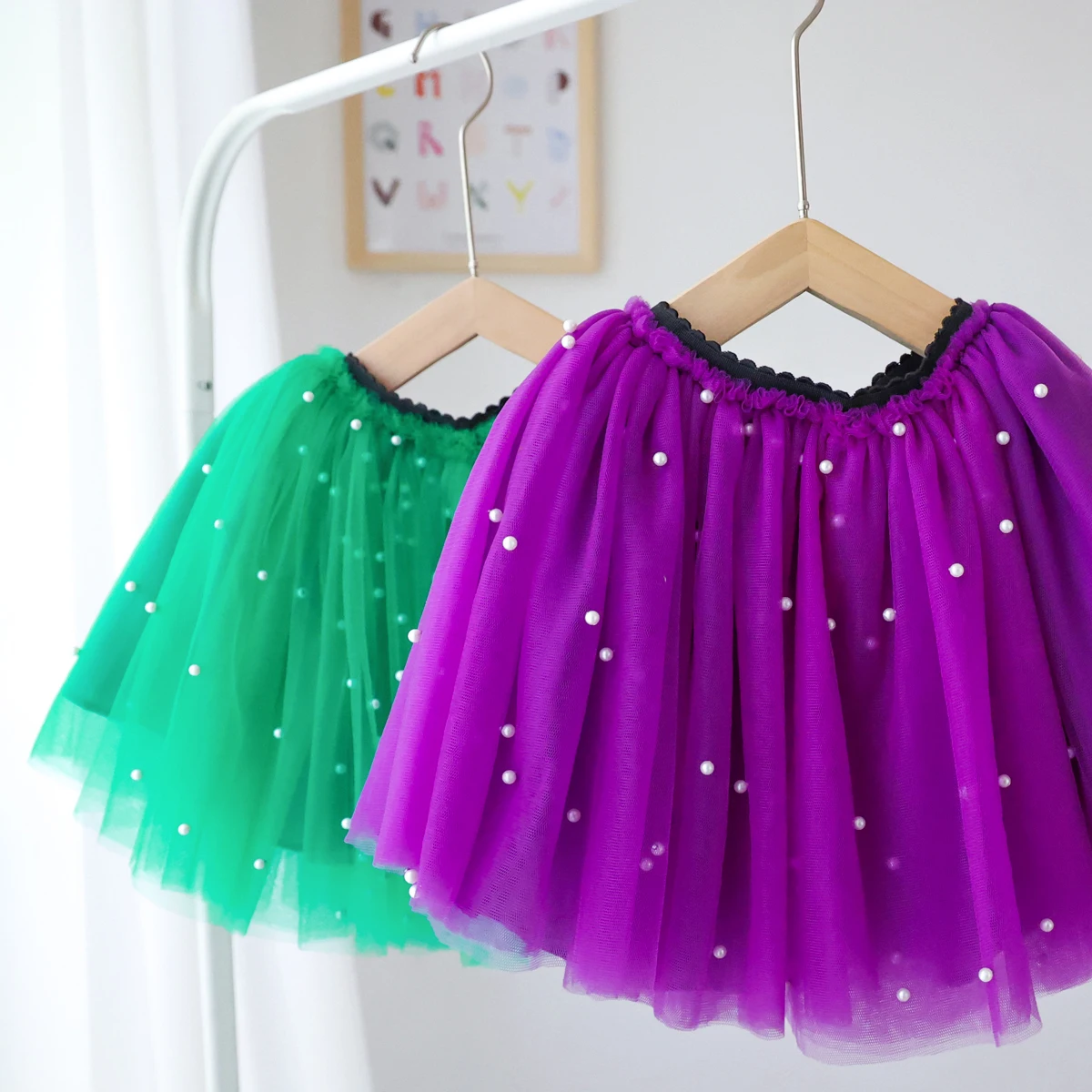 Boutique Green Tutu Skirt Purple Net Skirt Tulle Girls Kids Mesh Skirt