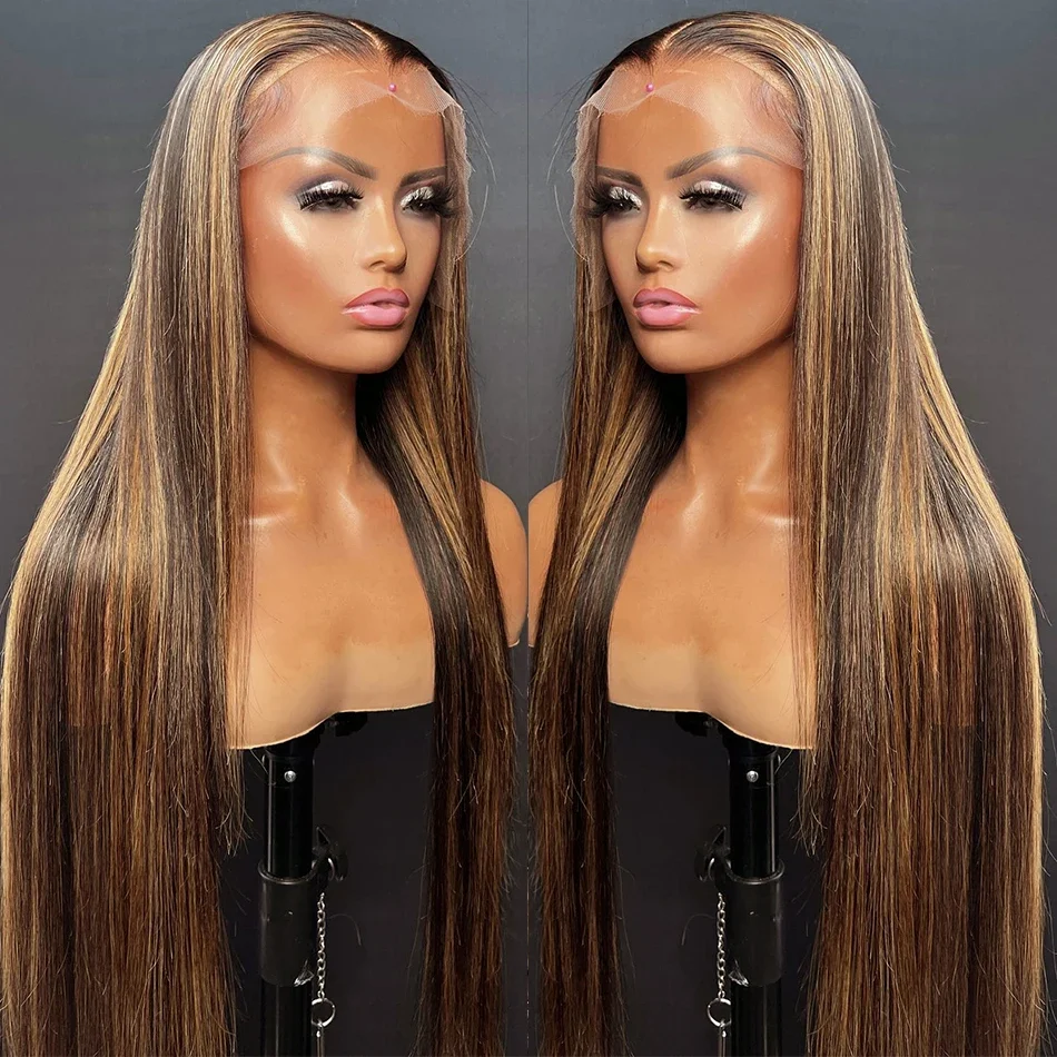 Parrucche frontali in pizzo con capelli umani HD Glueless, parrucche frontali in pizzo brasiliano biondo miele, donne colorate_voghion.com