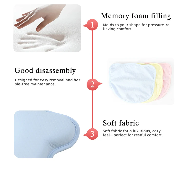 Cotton Memory Foam Baby Pillow Sleep Support for Newborn supplier