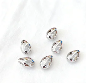 10mm Gold Plated Stainless Steel DIY Bead Caps Bracelet Necklace Jewelry Making Supplies Irregular Loose Beads Crafts Findings