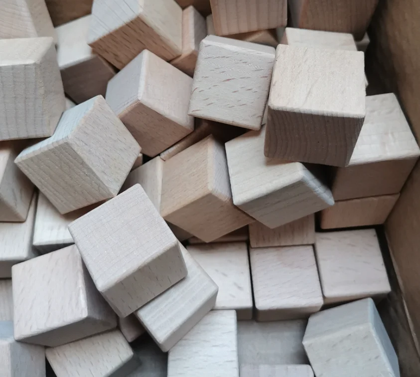 Customizable Size DIY Photo Blocks Natural Wood Educational Cubes for Arts and Crafts Dice and Building Blocks Stamp Category
