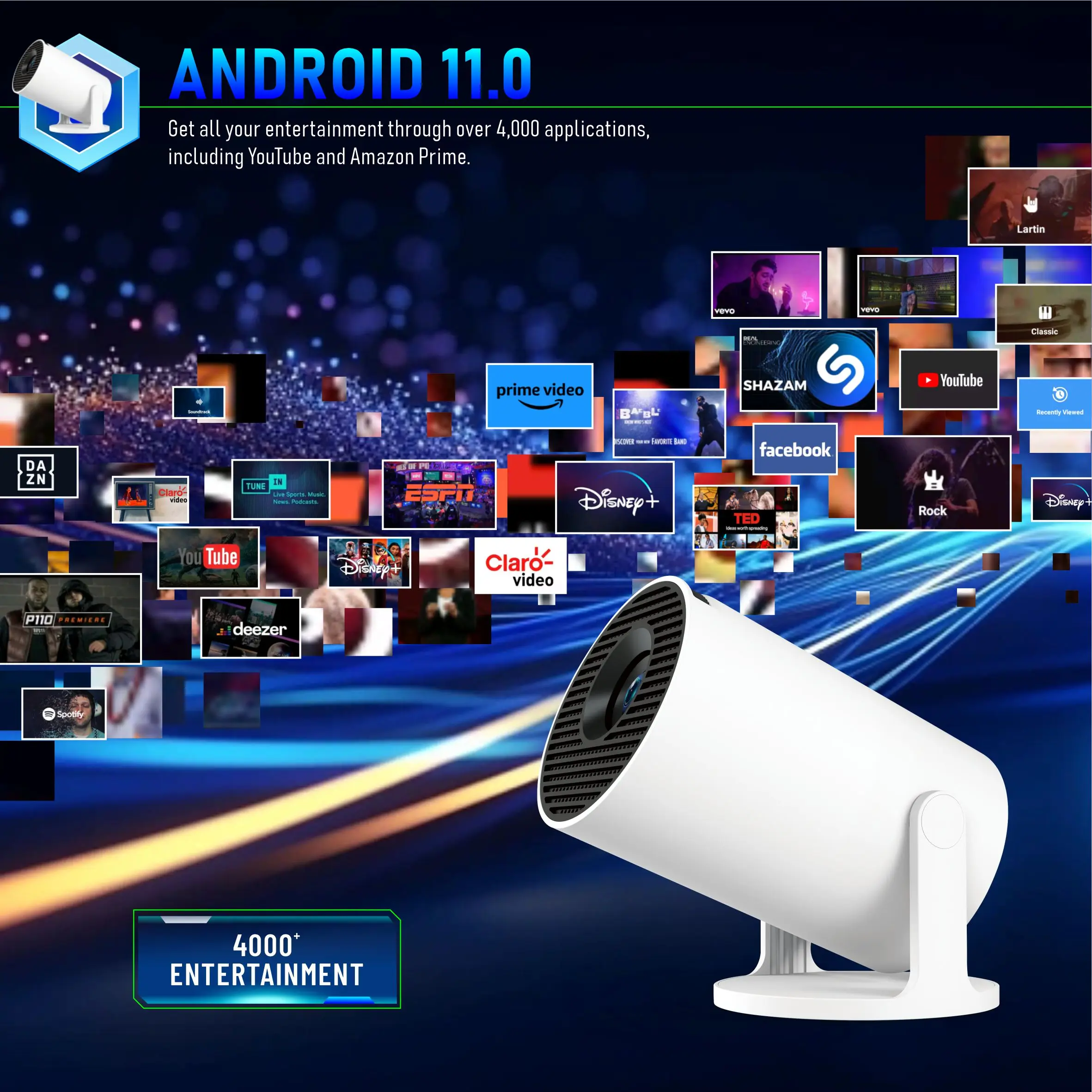 XZT Mini Portable HY300PRO+ Projector Video Home Theater