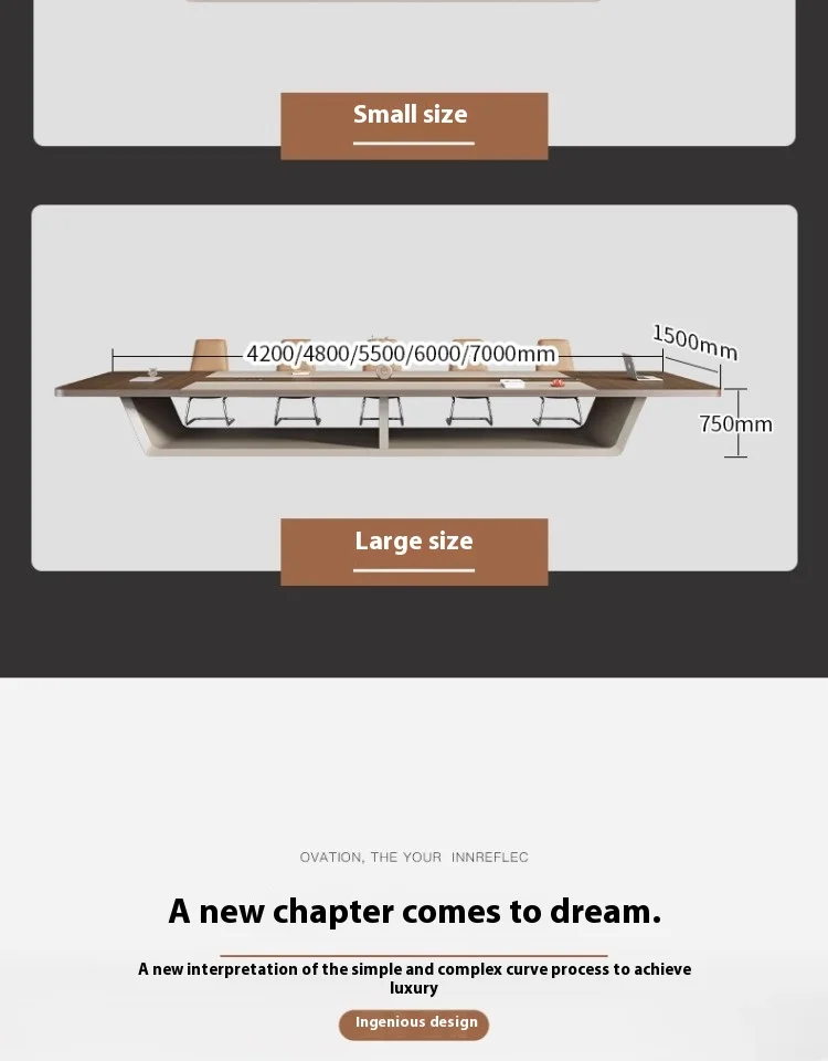 Modern Wood Extendable Conference Table for Hotel & School Use Large Creative Negotiation Commercial Office Furniture