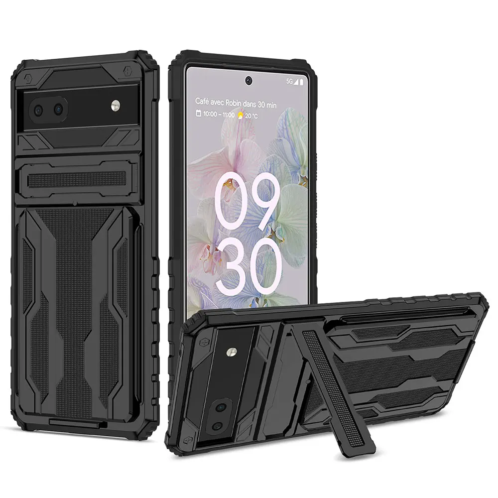 Funda de teléfono con tarjeta de billetera Laudtec Sjk955, cubierta de negocio simple, carcasa a prueba de golpes, anti-caída, TPU PC para Google Pixel 9 8 7 6 A Pro  