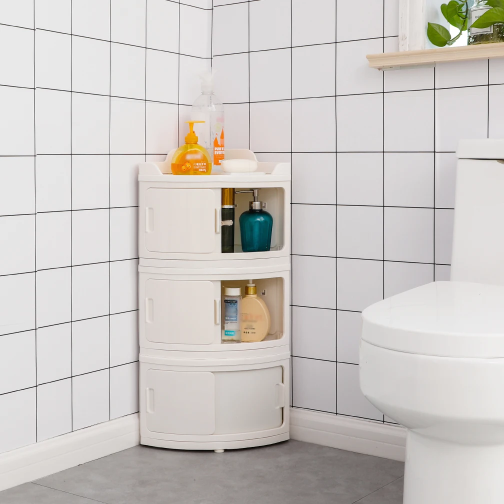 Baoyouni Plastic Stackable Storage Box Triangular Corner Organizer Bins