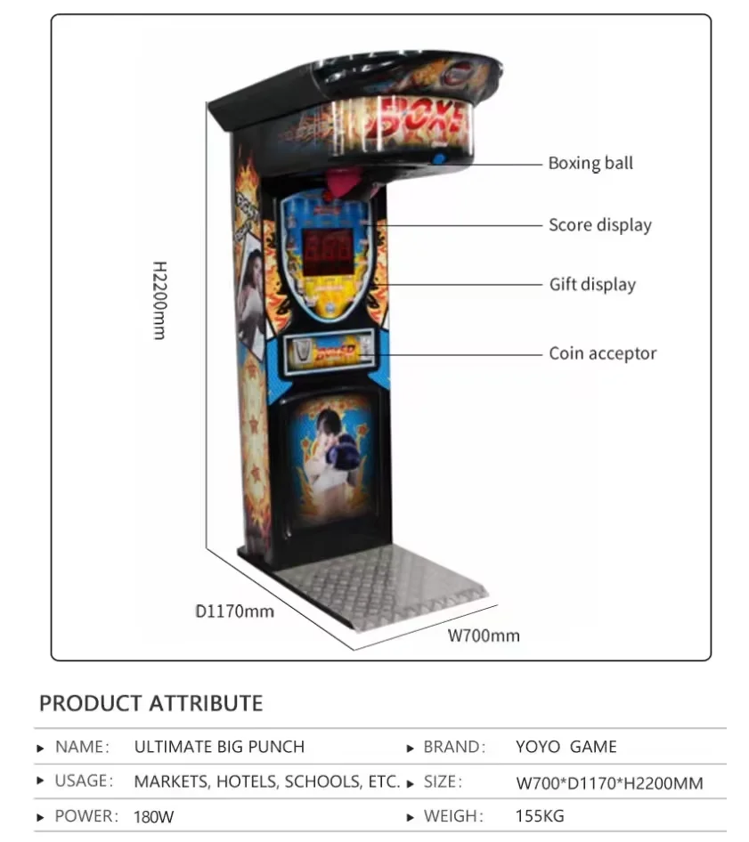 Arcade Game Machine Strength Test Mainboard For The King Of Hammer, Coin Operated Sport Boxing Equipment boxing game machine