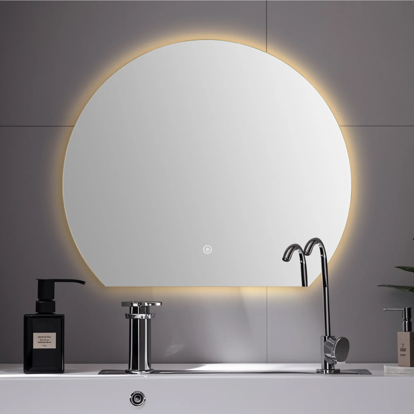 product amaze modern home decor round smart espejo inteligente bath mirror with touch switch anti fogging front lights or back for hotel-63