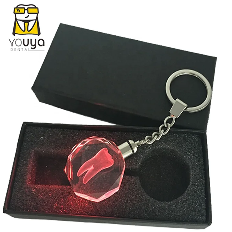 
 Персонализированный Хрустальный светодиодный стоматологический брелок для зубов, подарок для клиники  