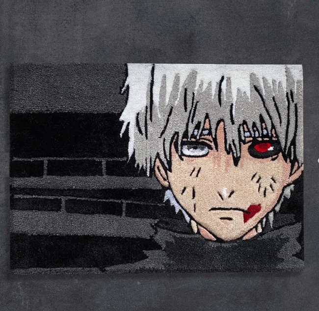 Tokyo Ghoul Hand Made Rug, Ken Kaneki Anime Art, Custom Tufted 2024 Rug