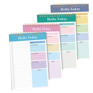 High Color A5 Spiral Bound Daily Plan Notebook Cute Portable Cross-Border English Journal for Learning PP Leather Journal