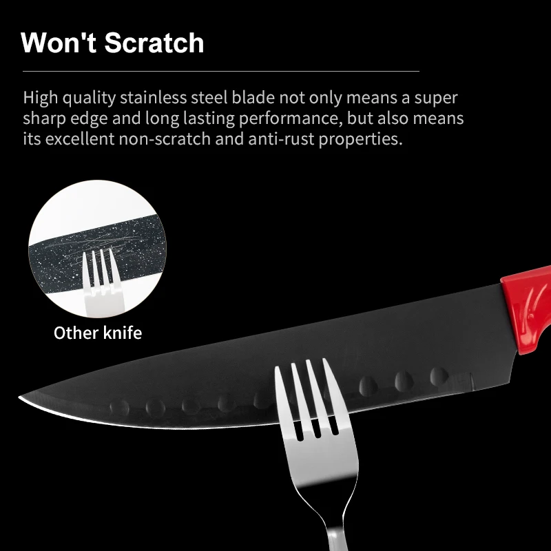 High Quality Stainless Steel Kitchen Knives Set Tools Forged Kitchen Knives Scissors Peeler Set 6pcs Chef Paring Knife