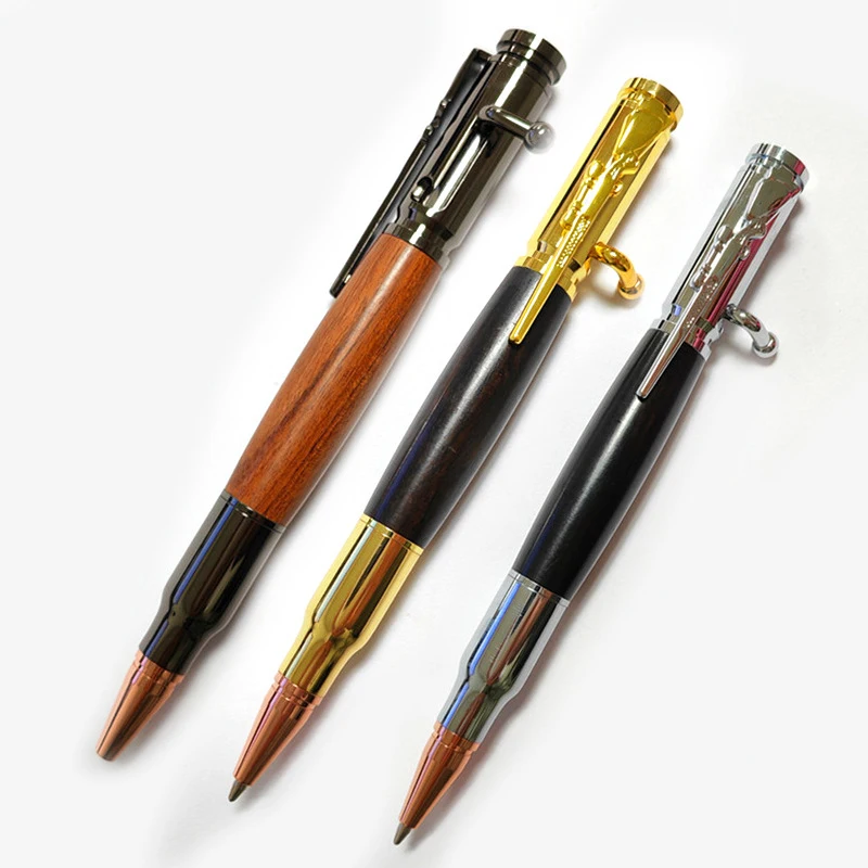 Wholesale Custom LOGO Printing Bullet Shaped Bolt Action Tactical Pen Multifunction Metal Luxury Gun Pen