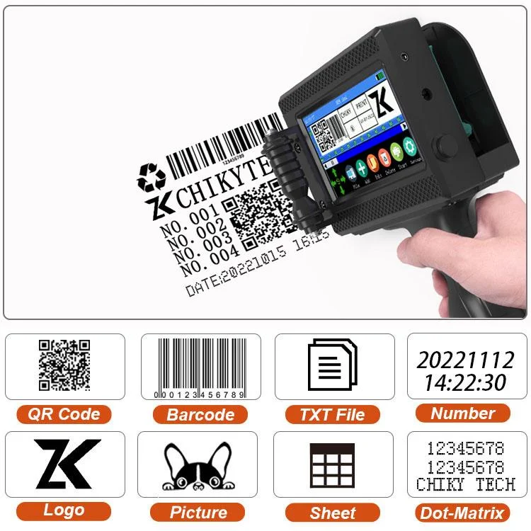 Hot Selling Black Quick Drying Ink Lightweight Hand Held Direct Printing Packaging Machine Printer Portable