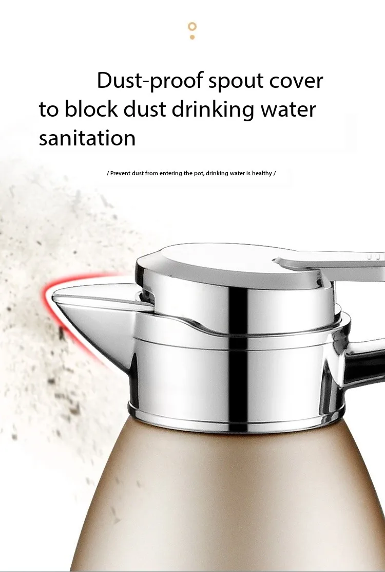 Fts Vacuum Flasks Double Wall Tea Thermal Jug 304 Stainless Steel Handgrip Coffee Insulated Keep