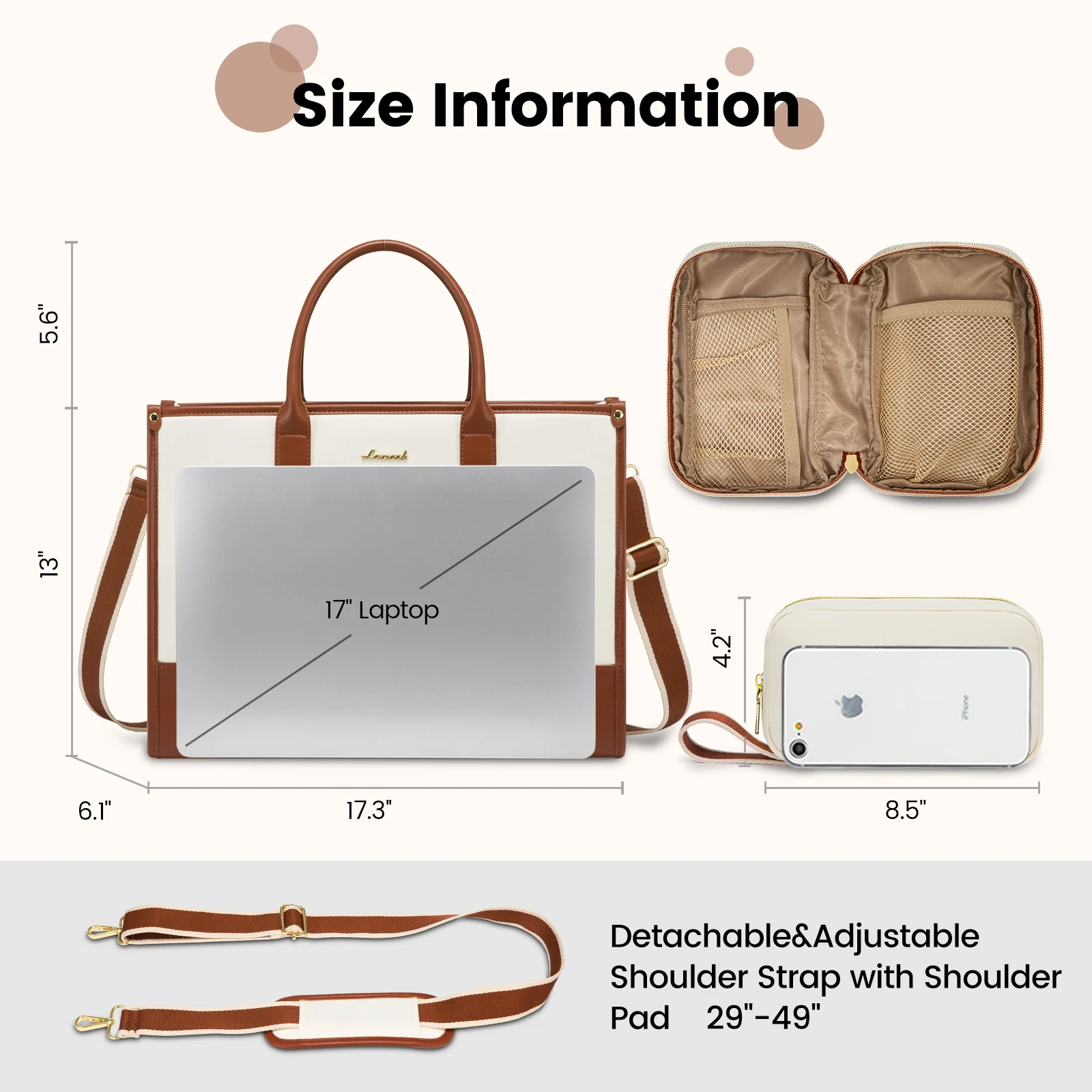 Laptop Bag Sac A Main Ordinateur 15 Pouces Pochette Ordinateur 15