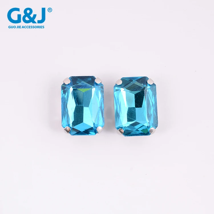Rectangle Shape Claw Setting Glass Diamond Loose Flatback Rhinestones for Girl Dress Accessories