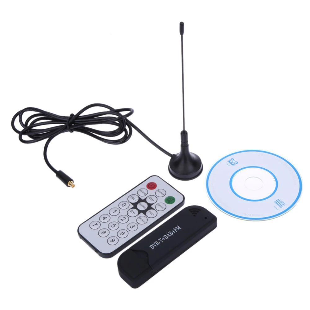 
 USB 2,0 цифровой ТВ-тюнер DVB-T SDR + DAB + FM HDTV-приемник SDR TV-флешка RTL2832U + FC0012  
