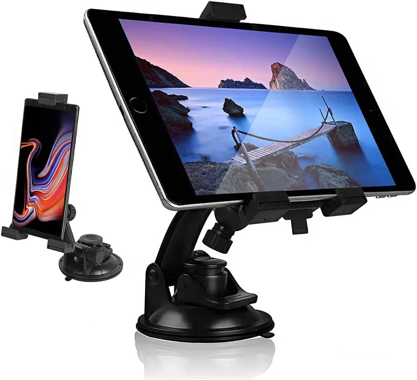 Car Dashboard Windshield Tablet Mount,360 Degree Adjustable Dash Window 