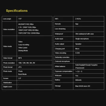 SJCAM SJ4000 Air 4K Ultra HD 16MP WiFi Action Camera Wide Angle Waterproof Vlog Video Camera detail image