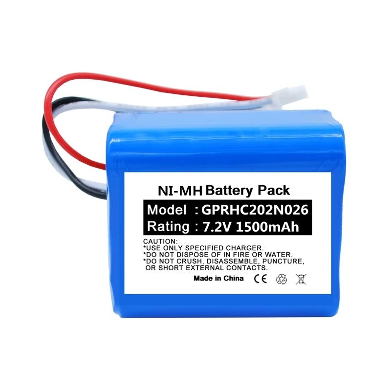 NI-MH 7.2v 1500mAh GPRHC202N026 Battery Pack for Vacuum Cleaner Braava 380T 381