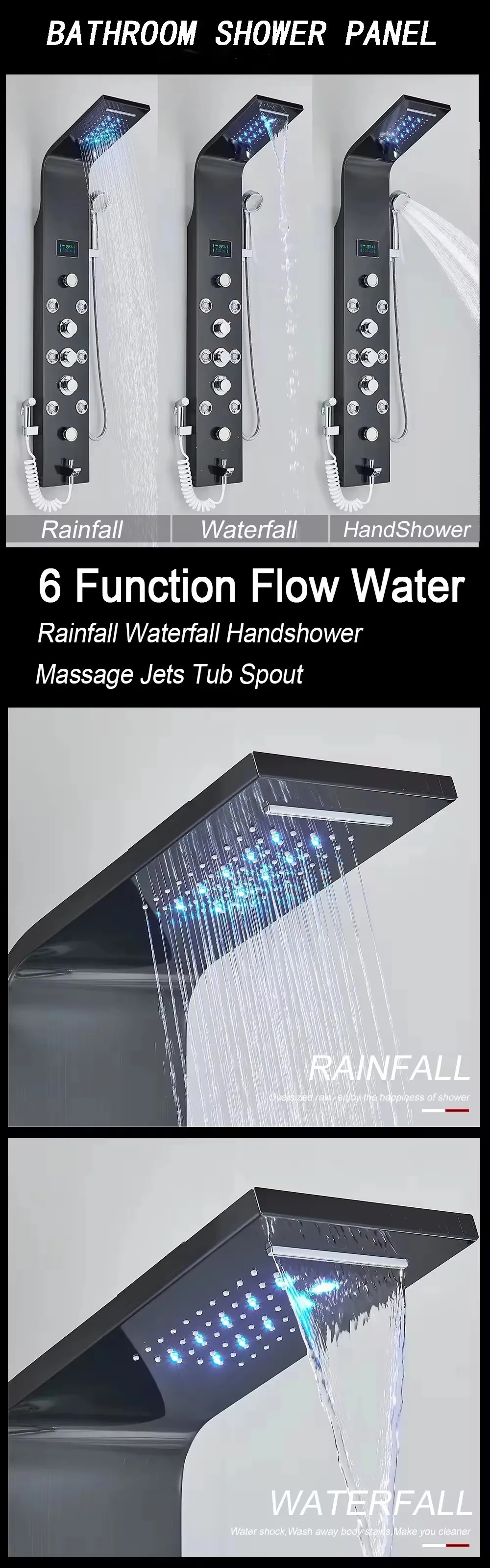 Single Handle Concealed Build-in Shower Panel Polished Stainless Steel ...