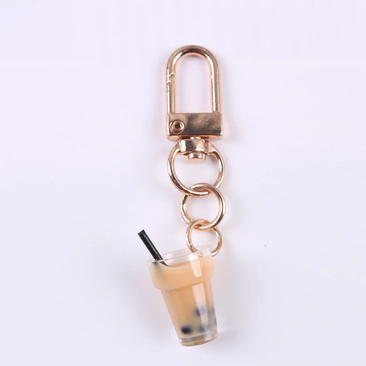 Bottle Charm Keychain Creative Milk Tea Drink Cup Keyring Small