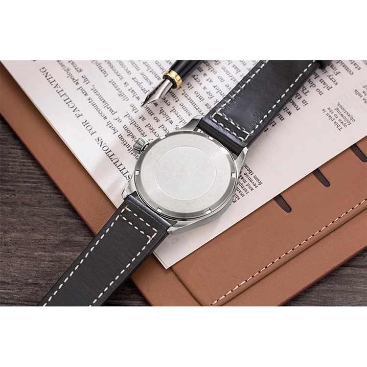 Mexda brand  quartz movement alloy case 3atm interchangeable leather straps classic customizable men pilot watches