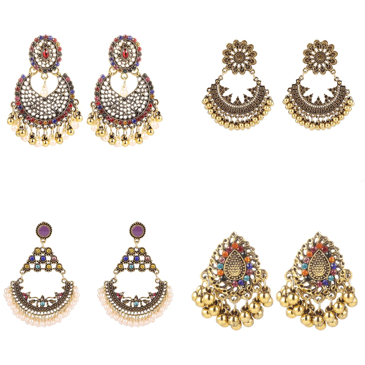 Gift Indian Traditional Bridal Gold Plated Hoop Earrings Women Fashion  Jewellery | eBay