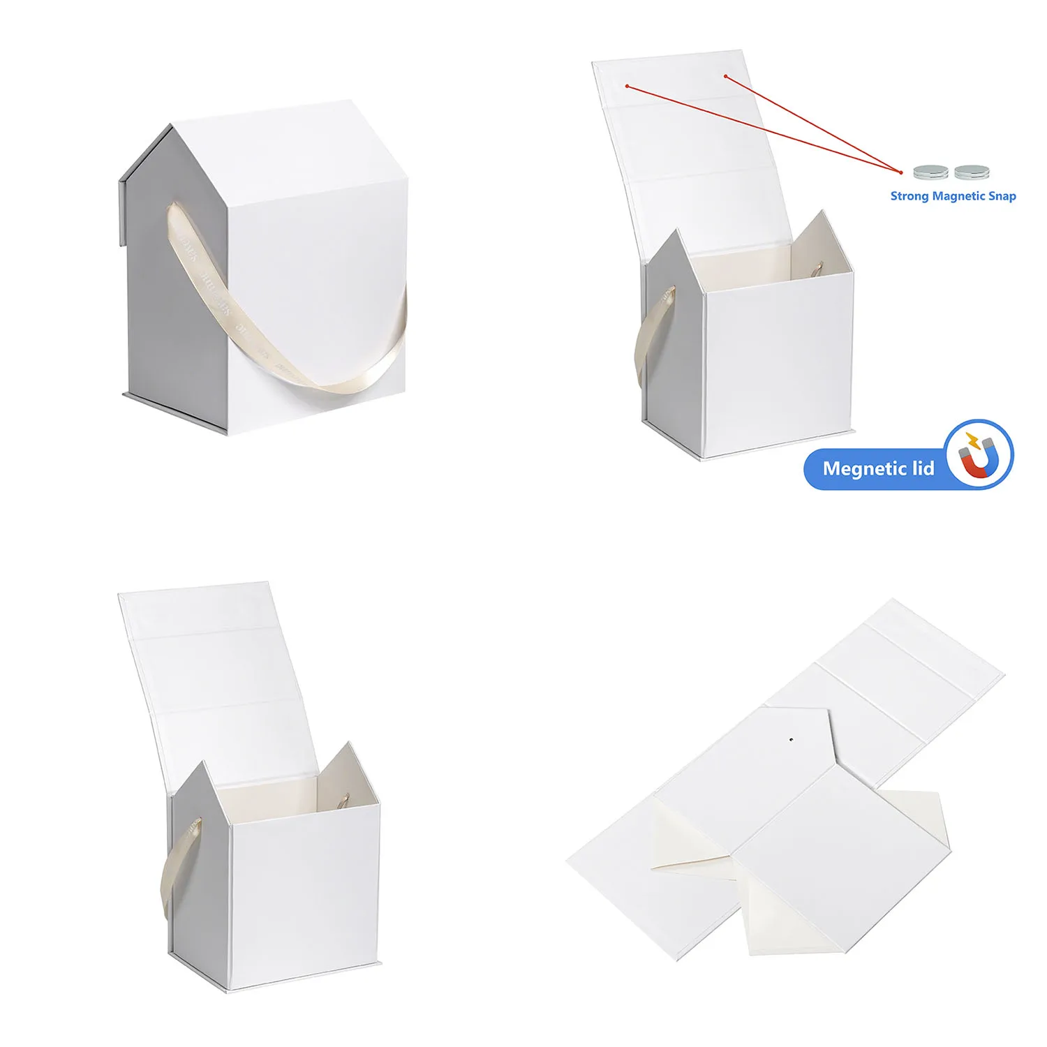 Custom Luxury Packaging Boxes Folding Magnetic Gift Cardboard Box with Handle