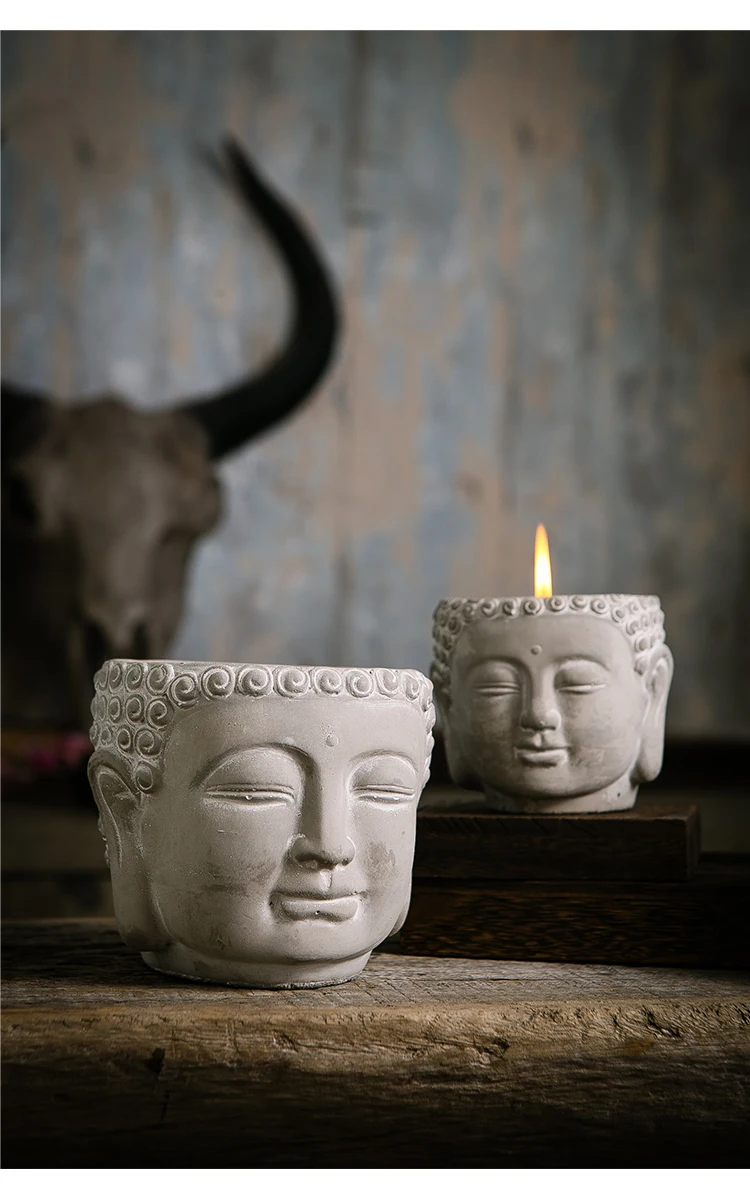 Unique Minimalism Style Buddha's Head Candle Bowl Wholesale Large