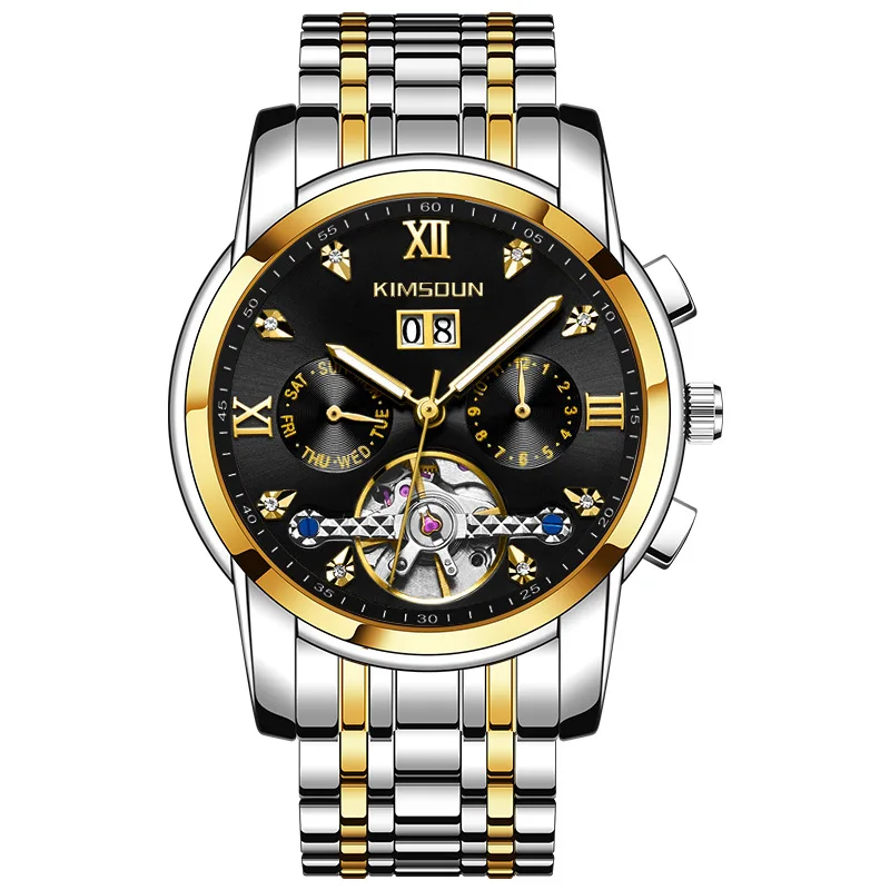 KIMSDUN 2021 Business Watch Men Automatic Luminous Clock Men Tourbillon Waterproof Mechanical Watch Top Brand Relogio Masculino