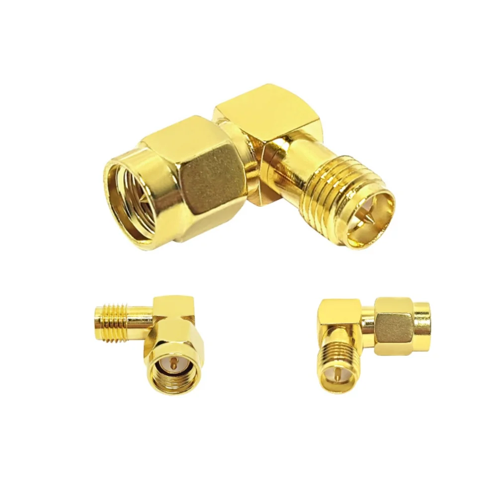RP SMA Female to SMA Male 90 Degree Right Angle  RF Adapter Coaxial Connector
