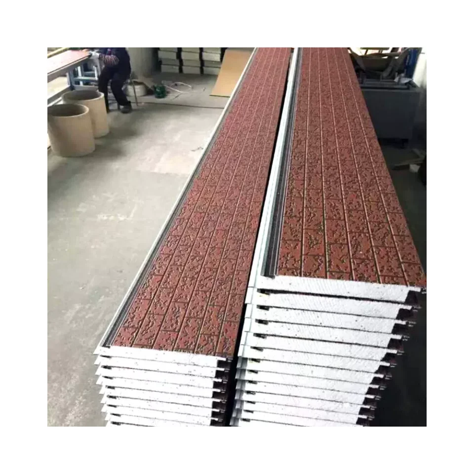 High Quality 3D Embossed EPS Sandwich Panel Carved External Metal Board Sandwich Insulation Board Waterproof Villa