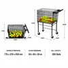 Chariot de tennis pliable noir, capacité de 300 balles