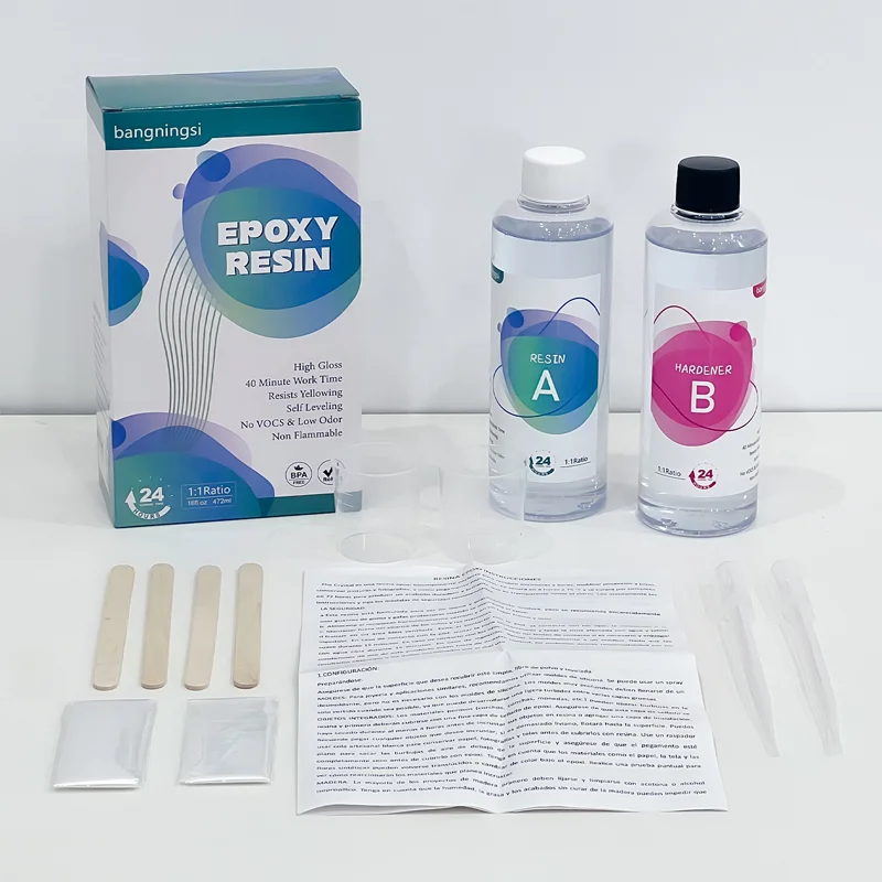 Epoxy Resin Kit Fast Curing Heat Resistant for Casting Coating Art DIY Craft Jewelry Wood Table Top Flower Preservation- 2 Part