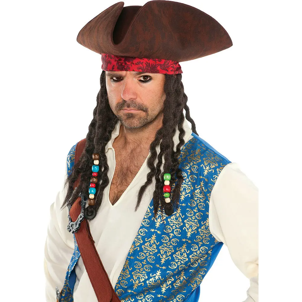 Caribbean Hat With Braids Pirate Hat 