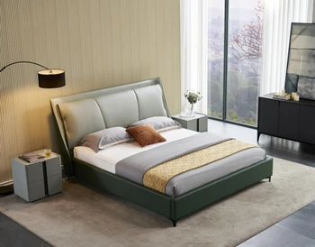 Factory Direct Sale High Quality Bedroom Furniture Set Luxury King Size Modern Bed Double Leather Comfortable Bed for Bedroom