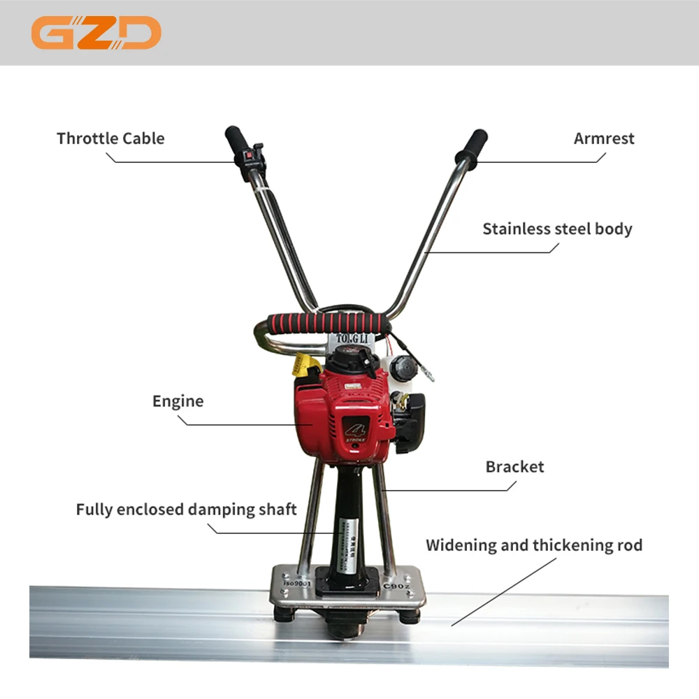 Vibration Rule Gasoline Concrete Vibrating Ruler Finishing Screeding Concrete Floor Screed Paver Machinery
