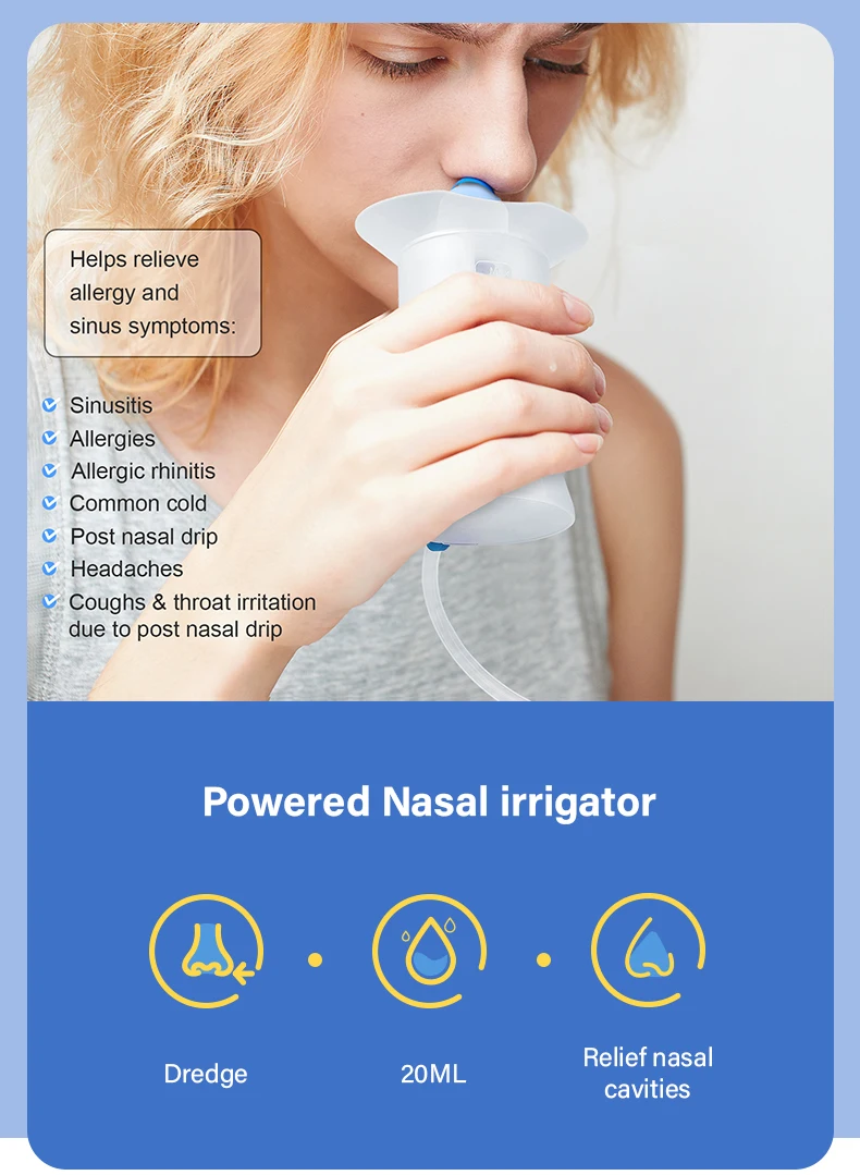 Hospital Grade Ipx7 Powered Nasal Irrigator Portable Household Large ...