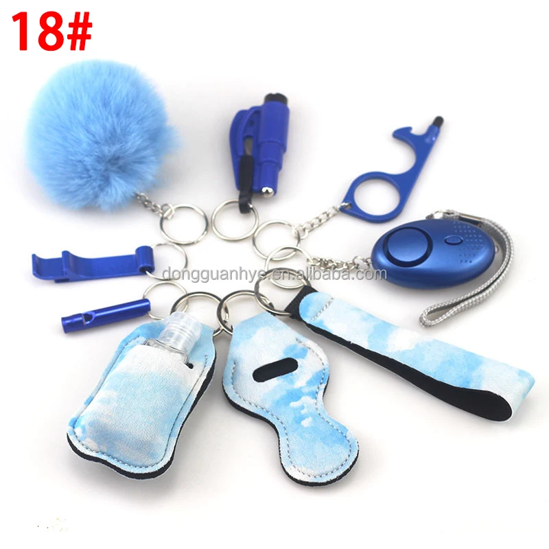 Custom Led Light Women Self Defense Key Chain With Diamond Metal