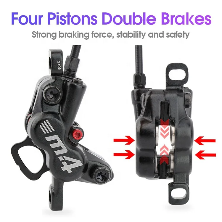 MEROCA Four-Piston Hydraulic Disc Brake Set for MTB - Main Image