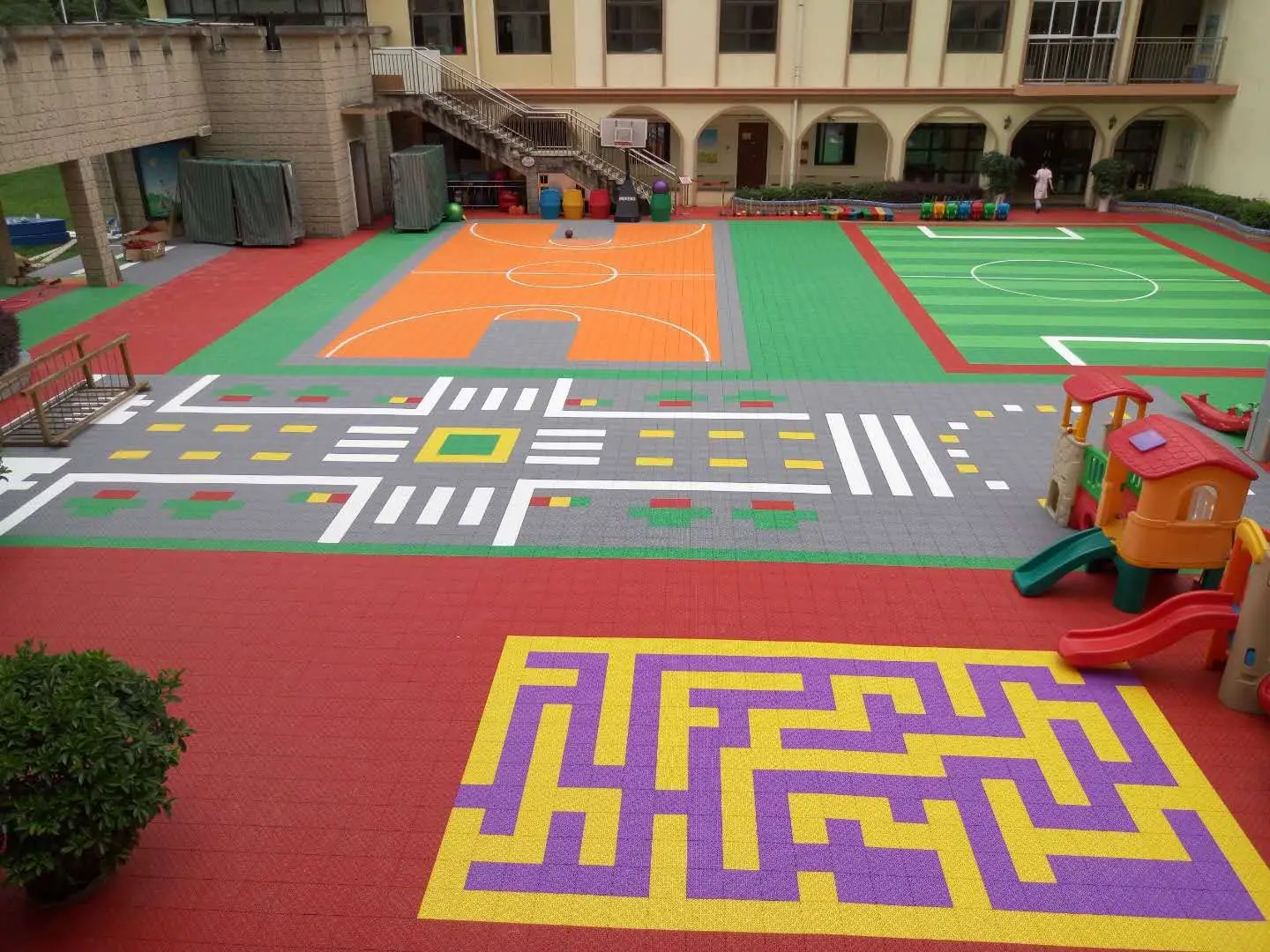 High Quality Soft PP Outdoor Kindergarten Flooring Plastic Floor Tiles for Kindergarten/kids Playground