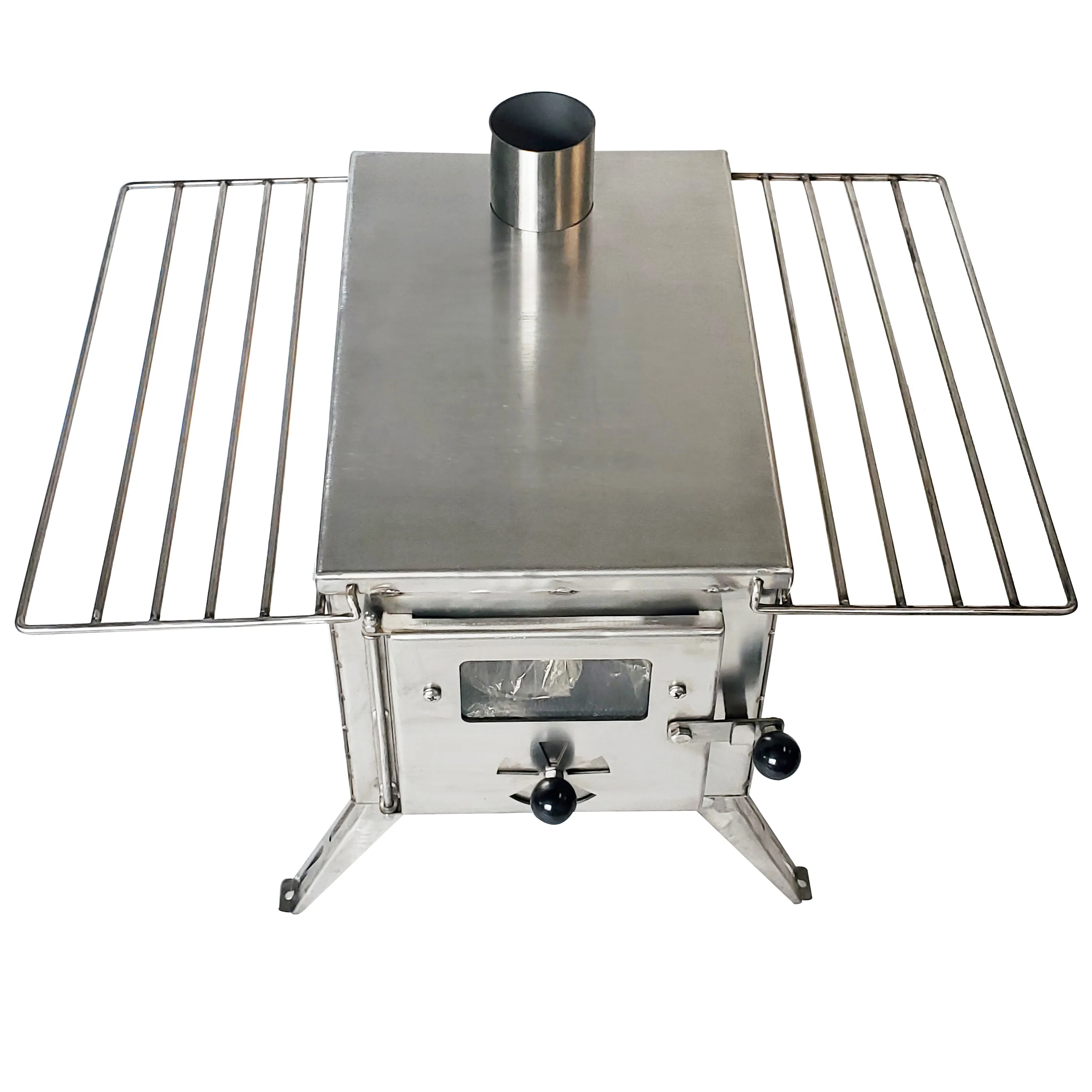 Camping Wood Burning Stove Lightweight Folding Bbq With Chimney Camping