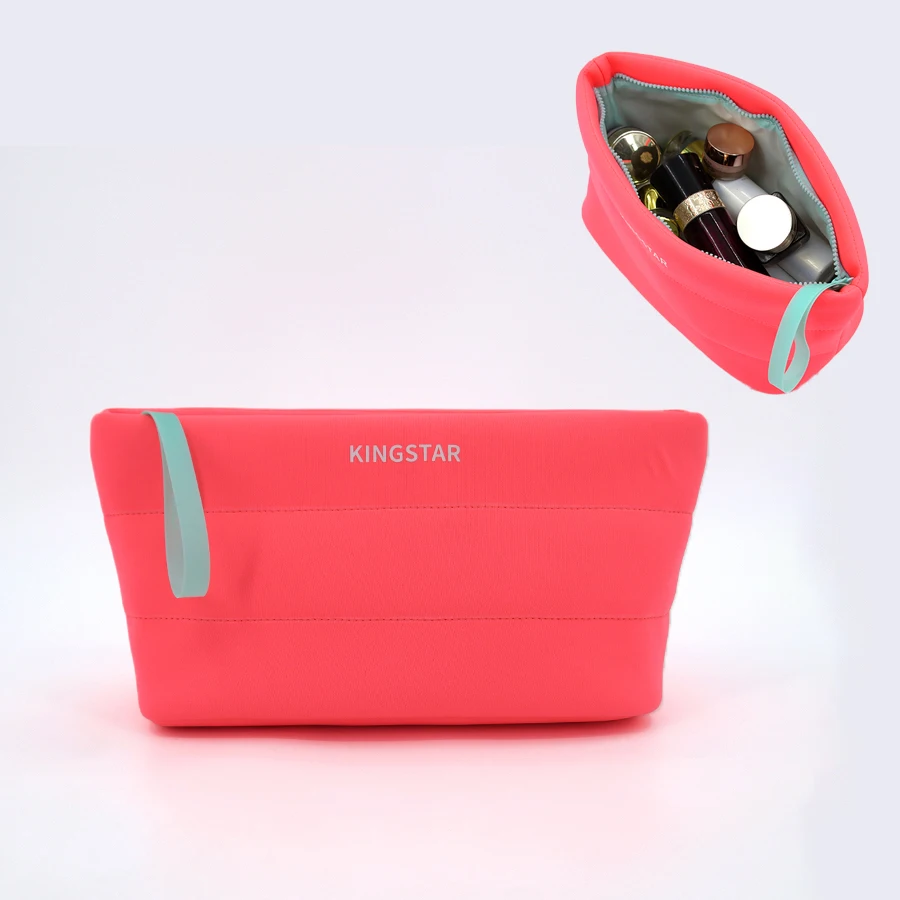 Ny neopren make-up pose vannavvisende pose kosmetikk bærbar stor kapasitet quilting kosmetikkpose med håndtak