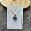 Golden thread-sky blue sea glass
