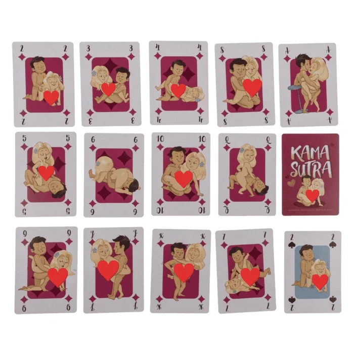 KAMA SUTRA Cartes à Jouer Érotiques Rondes Personnalisées Jeu pour Couples avec Positions Sexuelles Imprimées