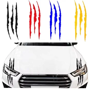 2Pcs Waterproof Decoration Headlight Decal Claw Scratch Stripe Marks Car Stripe Decals Stickers For All Cars