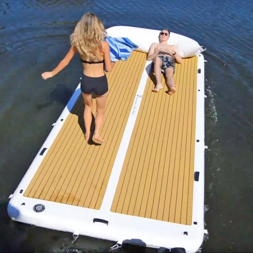 Надувная палуба. Надувная платформа для отдыха на воде. Платформа поплавочная.