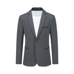 YiFeng Factory Men's Slim Fit Plus Size Breathable Single Breasted Zipper Fly Flat Front Worsted Fabric Formal Business Suit