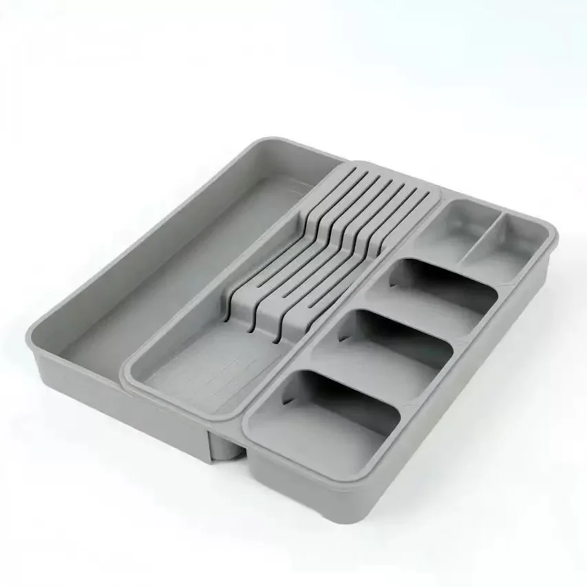 Hot Selling Kitchen Accessories Expandable Cutlery Drawer Storage Organizer Tray Plastic aperçu 6
